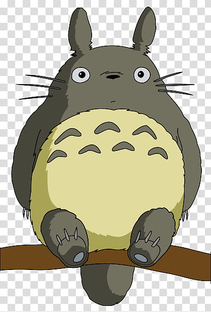 RNDOM, Totoro sitting on branch transparent background PNG clipart