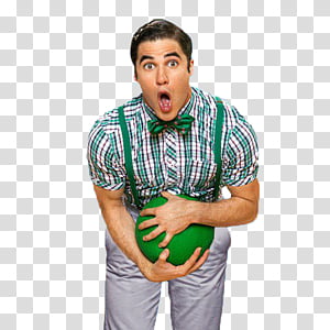 Glee s, man holding green ball transparent background PNG clipart thumbnail