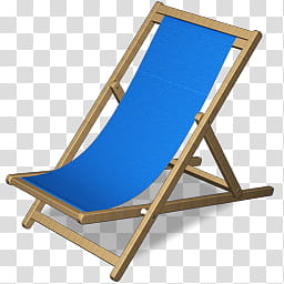 Summer , blue and brown folding chair transparent background PNG clipart