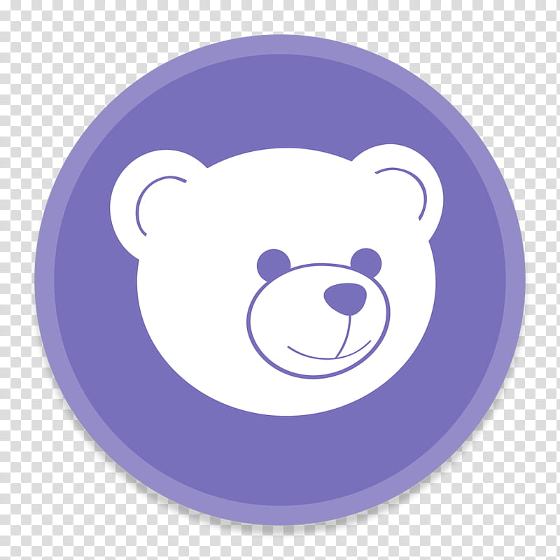 Button UI App One, purple and white teddy bear logo transparent background PNG clipart