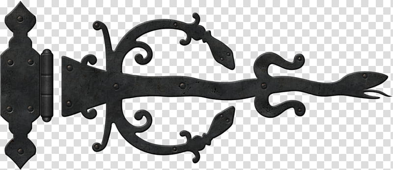 Medieval hinge , black snake metal inlay transparent background PNG clipart