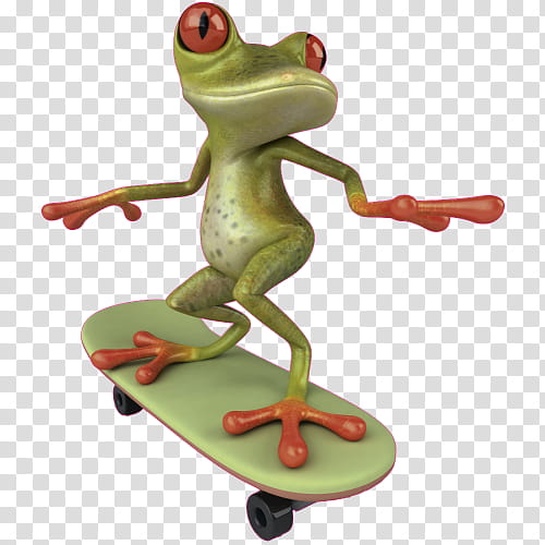 Frog, Skateboarding, Toad, Tree Frog, Cartoon, True Frog, Figurine, Skateboarding Equipment transparent background PNG clipart