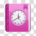 Girlz Love Icons , remindermanager, pink analog clock book transparent background PNG clipart