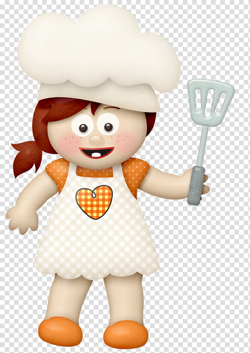 girl chef holding spatula illustration transparent background PNG clipart