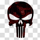 The Punisher logo iCons, Black & Bloody Logo_x, red and black The Punisher transparent background PNG clipart