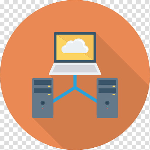 Cloud Computing Icon, Computer Servers, Computer Network, Share Icon, Data, Internet, Orange, Line transparent background PNG clipart