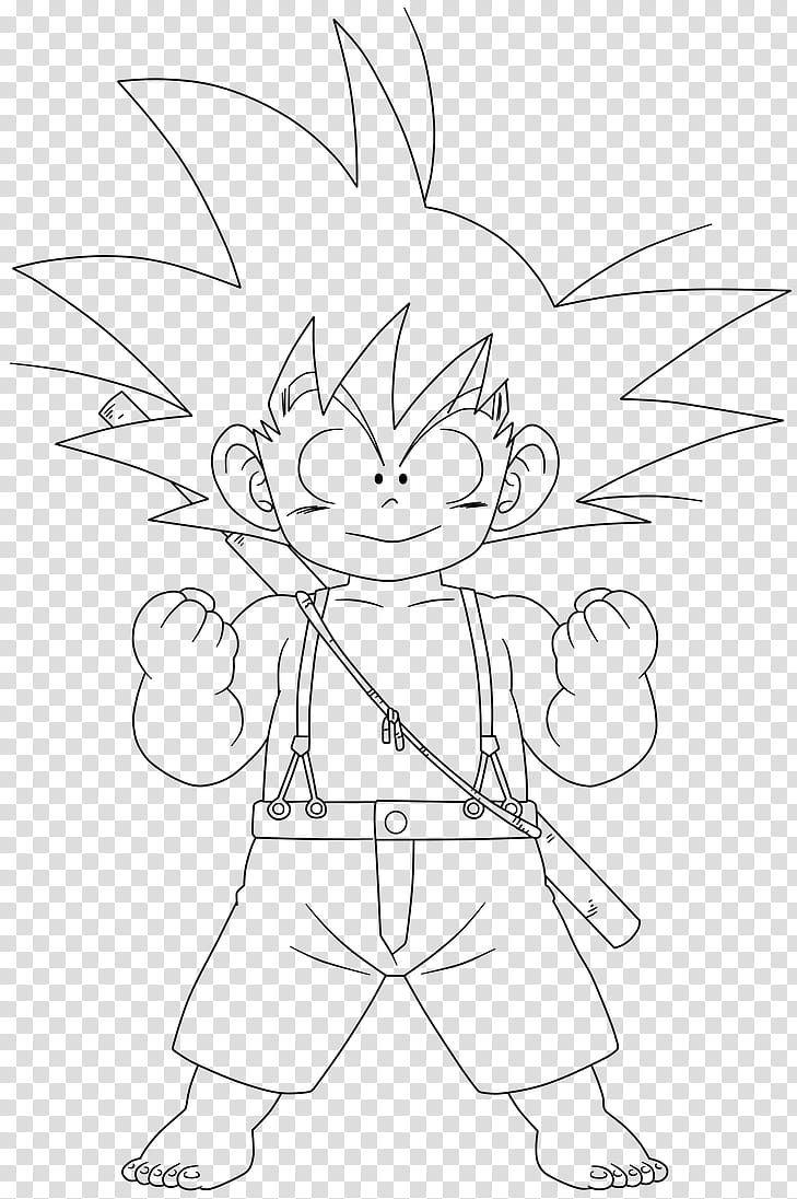 Dragon Ball, Kid Goku , lineart transparent background PNG clipart