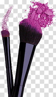 Make up, two black makeup brushes transparent background PNG clipart