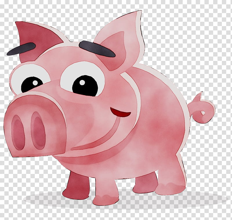 Piggy Bank, Ham, Bacon, Pork, Wild Boar, Cartoon, Pink, Snout transparent background PNG clipart