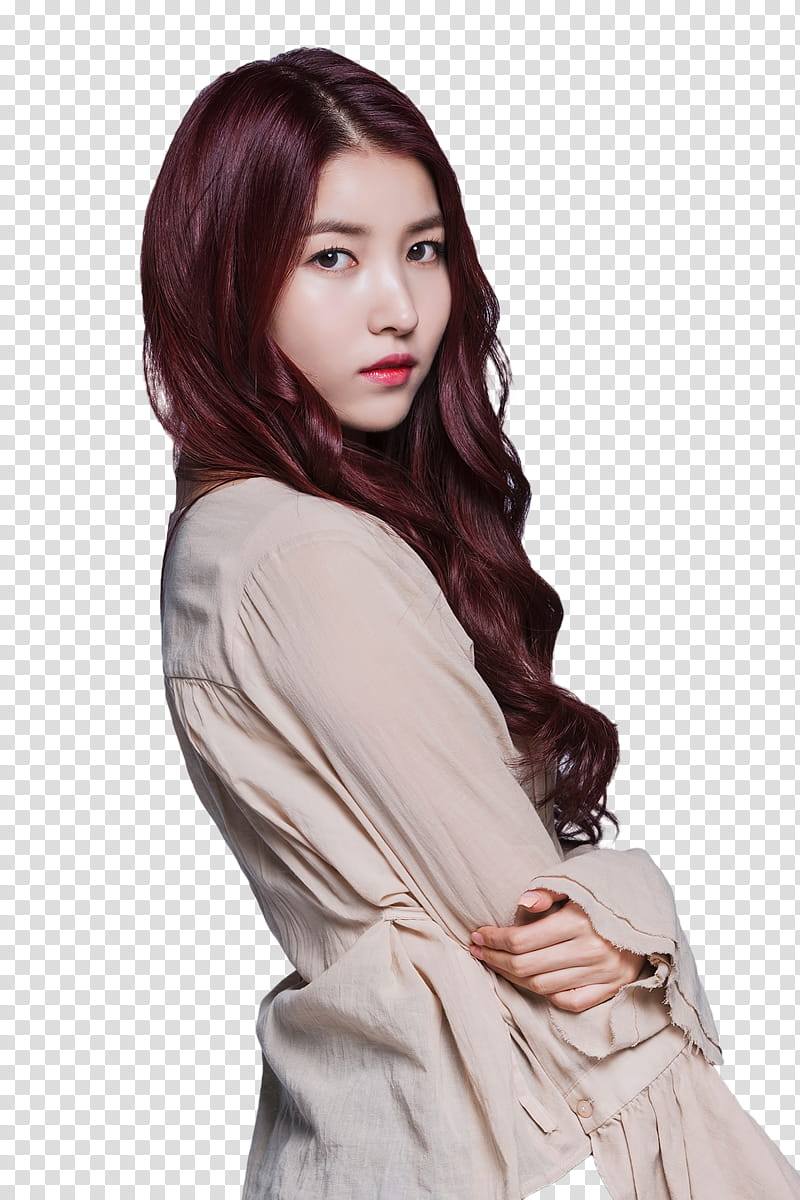 GFriend, woman in gray long-sleeved top holding her right arm transparent background PNG clipart