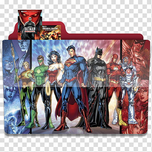 DC Cartoon Movie Collection Folder for Icon, DC heroes folder icon transparent background PNG clipart