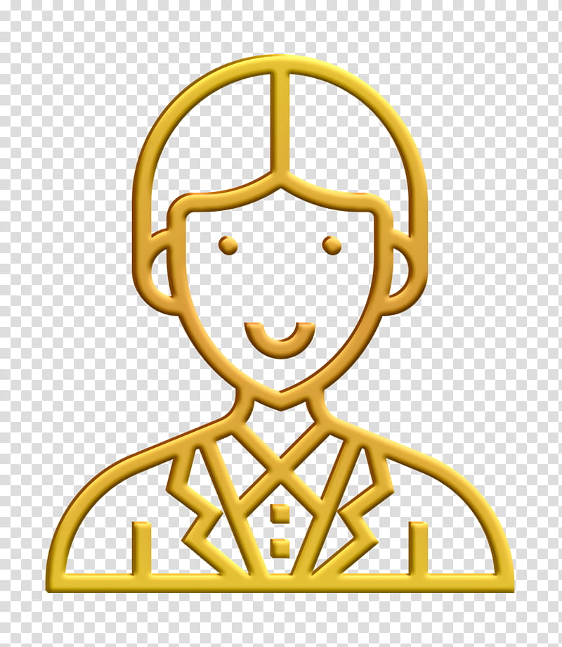 Leader icon Officer icon Careers Men icon, Yellow, Line, Symbol, Line Art transparent background PNG clipart