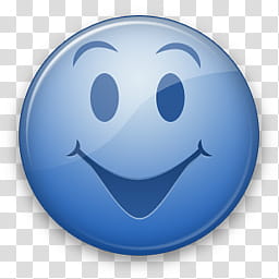 Blueticons Win, Woot, blue smiling emoji icon transparent background PNG clipart