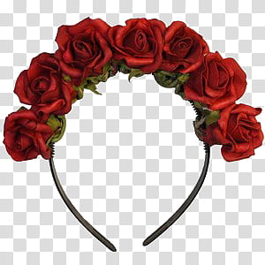 Flower Crowns, red rose headband transparent background PNG clipart