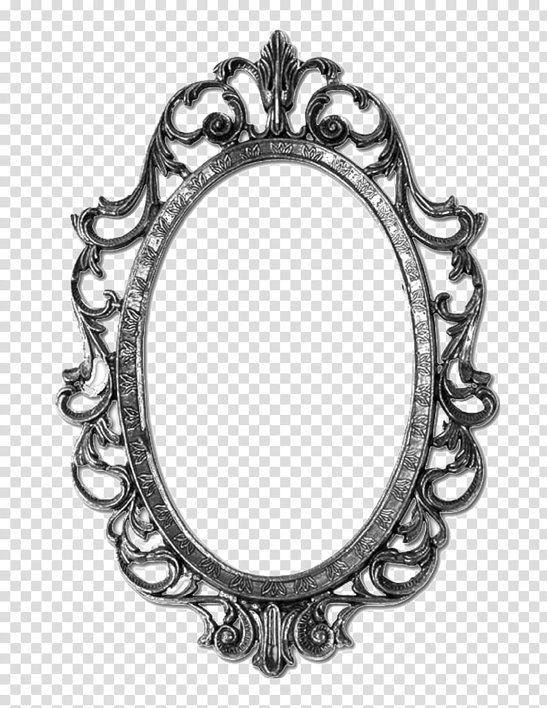 oval gray mirror frame transparent background PNG clipart