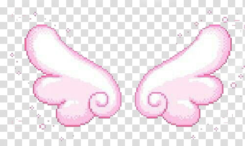 OO KAWAII PIXEL, pink wings transparent background PNG clipart