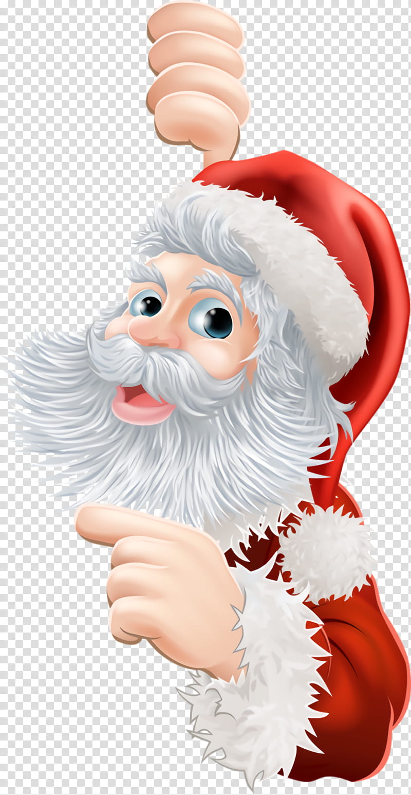 Christmas Santa Santa Claus Saint Nicholas, Kris Kringle, Father Christmas, Finger, Hand, Gesture, Thumb, Facial Hair transparent background PNG clipart