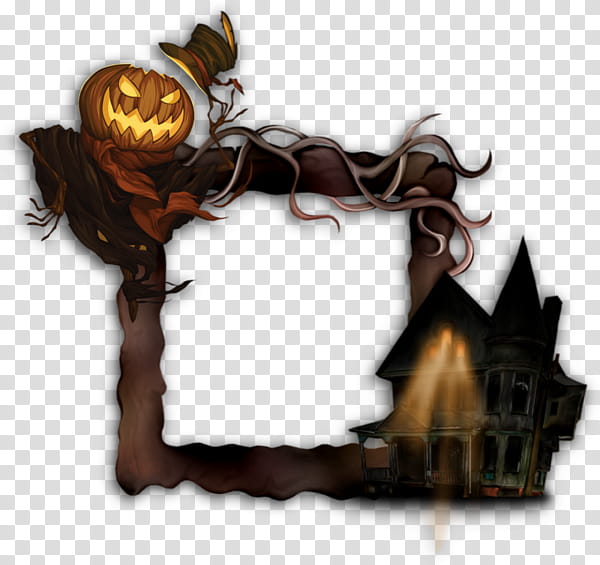 Halloween Haunted House, Haunted Attraction, Halloween , Witch, Trickortreating, Silhouette, Frame transparent background PNG clipart