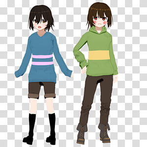Undertalexmmd Frisk And Chara Transparent Background Png Clipart Hiclipart - charapng roblox
