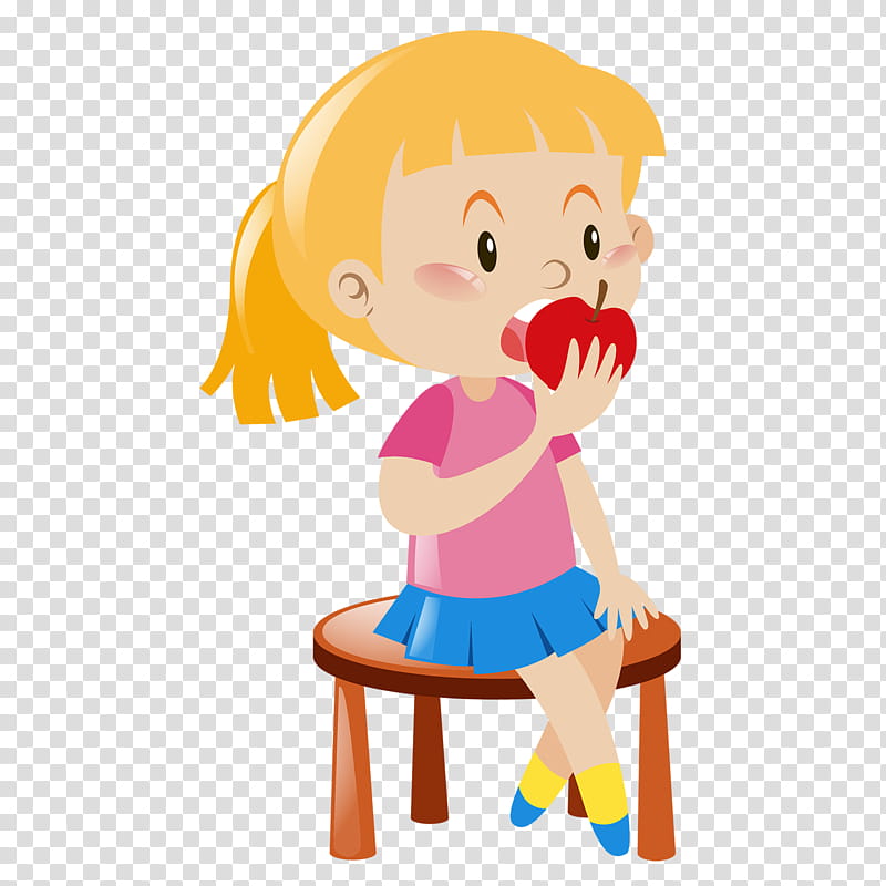 Child Eating Apple Clip Art