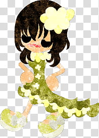 The icons of cute girls in cute dress, himawari-girl- transparent background PNG clipart