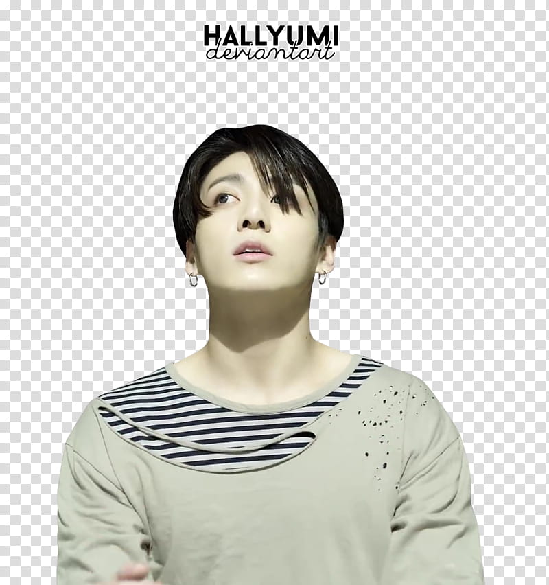 BTS FAKE LOVE, man wearing white and black striped tops transparent background PNG clipart