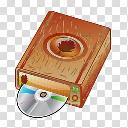 Autumn Icons, rectangular orange disc player illustration transparent background PNG clipart