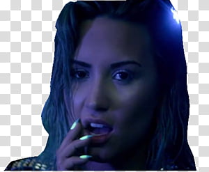 Demi Lovato Neon Lights, woman starring transparent background PNG clipart thumbnail