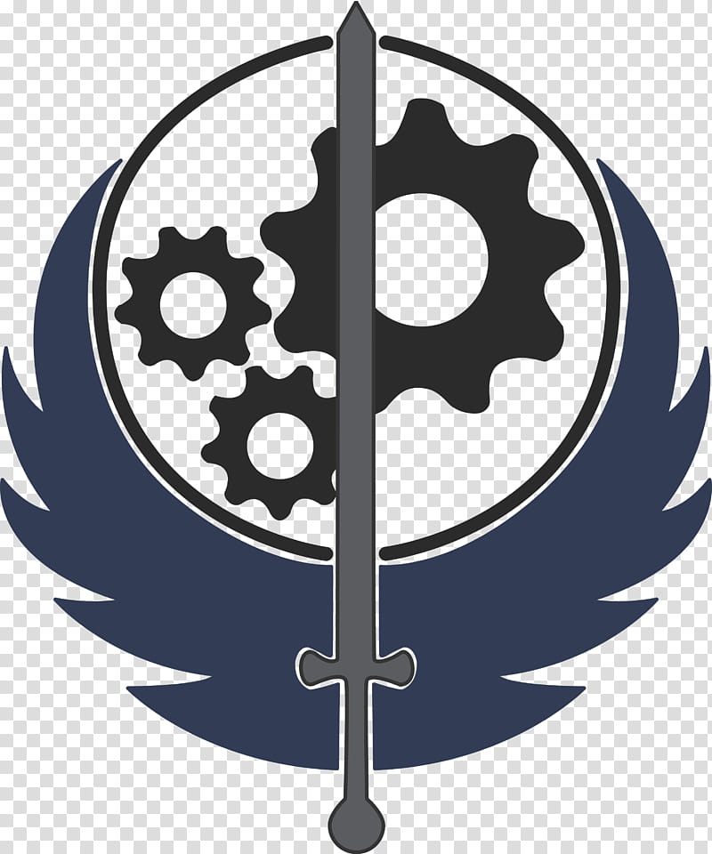 Brotherhood of Steel Emblem, sword and wing logo transparent background PNG clipart