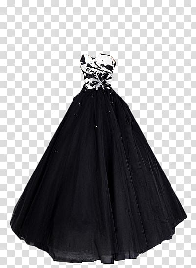 Black Ball Gown , black and grey sweetheart neckline dress transparent background PNG clipart