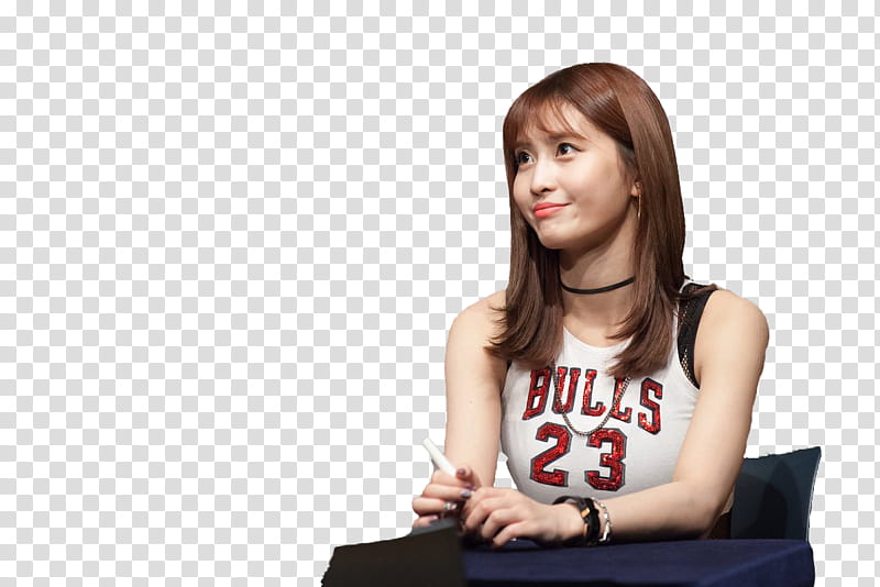 RENDER TWICE MOMO  s, woman in white Chicago Bulls  tank top transparent background PNG clipart