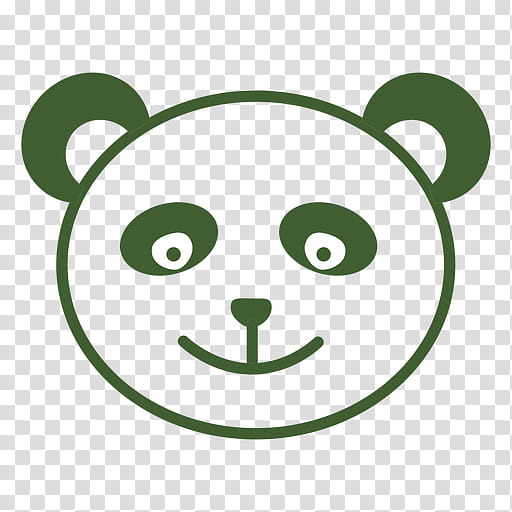 Green Circle, Giant Panda, Drawing, Cuteness, Face, Head, Smile, Snout transparent background PNG clipart