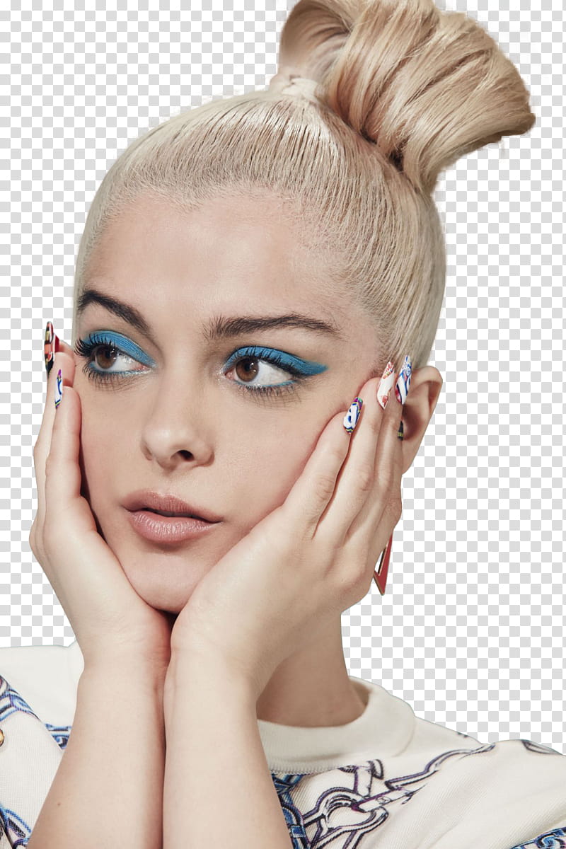 Bebe Rexha, woman resting her head transparent background PNG clipart