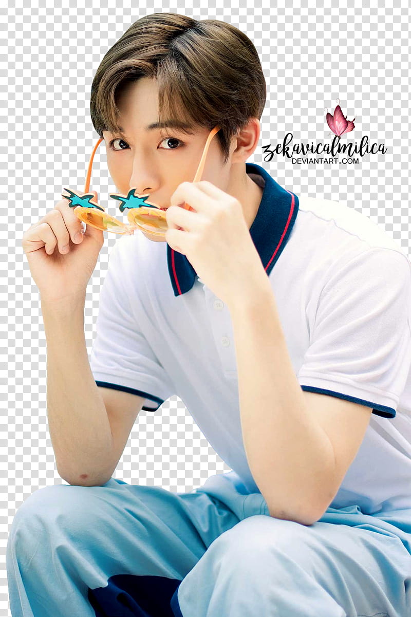 NCT Winwin Summer Vacation, men's white polo shirt transparent background PNG clipart