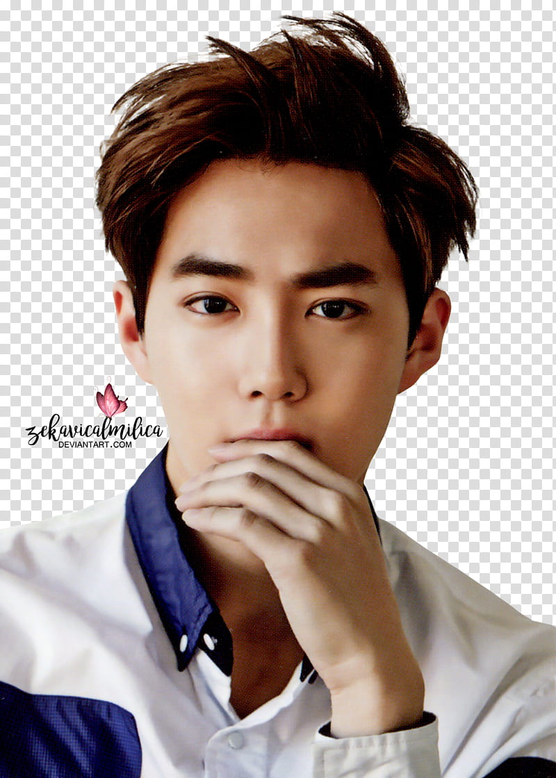 EXO Suho  Season Greetings, man biting finger transparent background PNG clipart