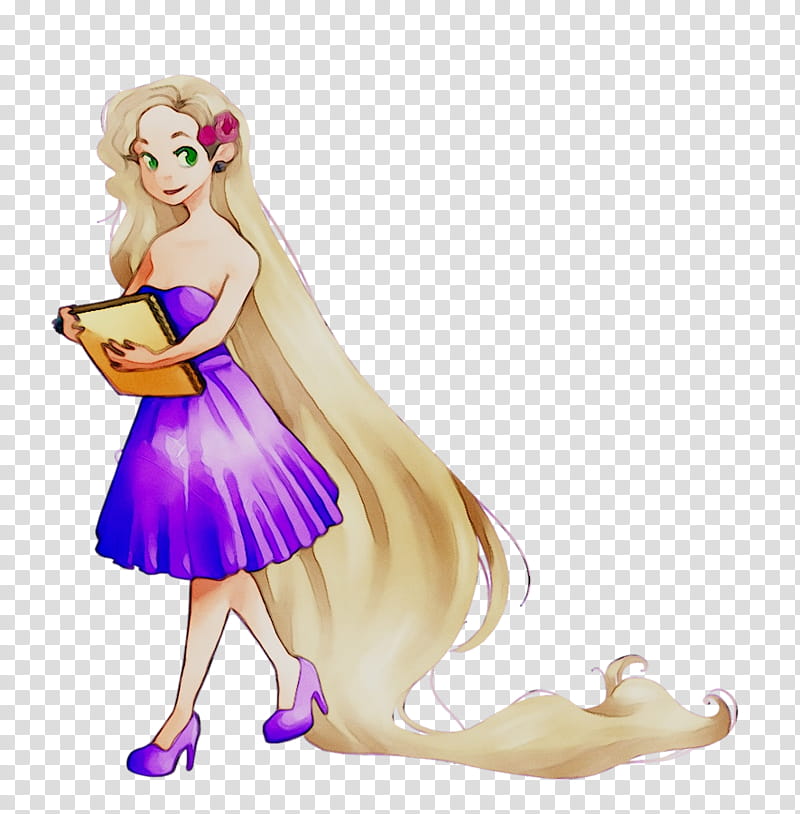 Barbie, Cartoon, Purple, Character, Figurine, Blond, Doll, Long Hair transparent background PNG clipart