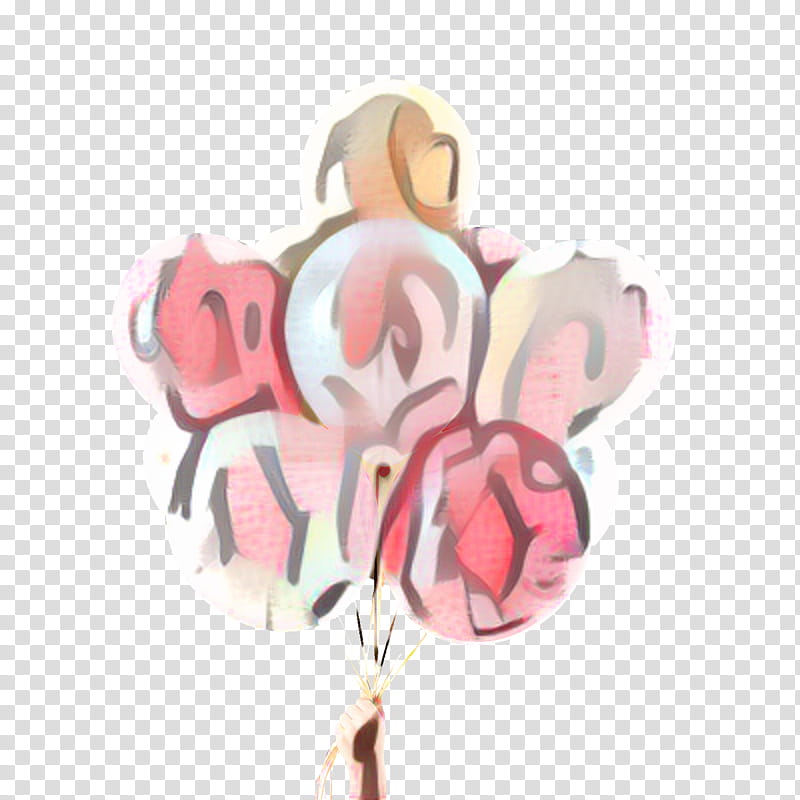 Pink Flower, Cartoon, Pink M, Balloon, Love My Life, Plant transparent background PNG clipart