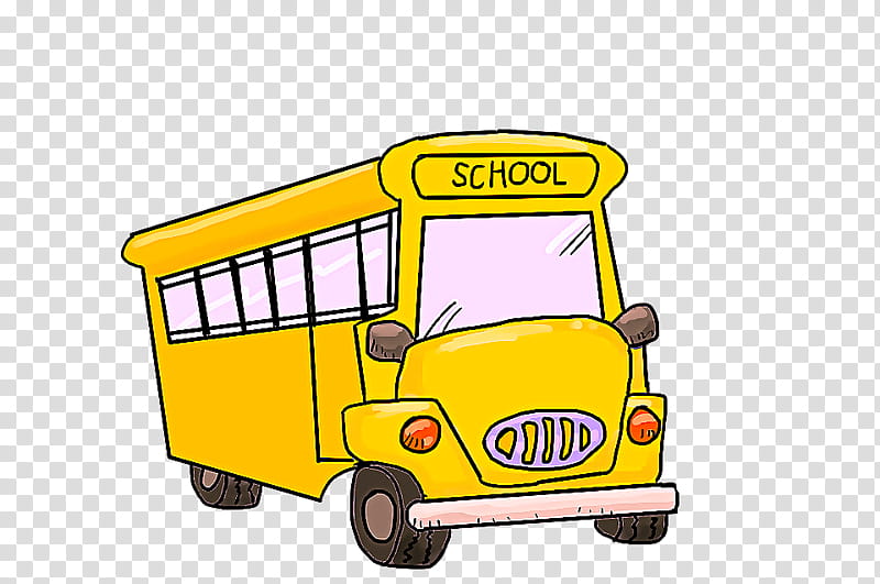 School bus, Mode Of Transport, Motor Vehicle, Yellow, Cartoon transparent background PNG clipart