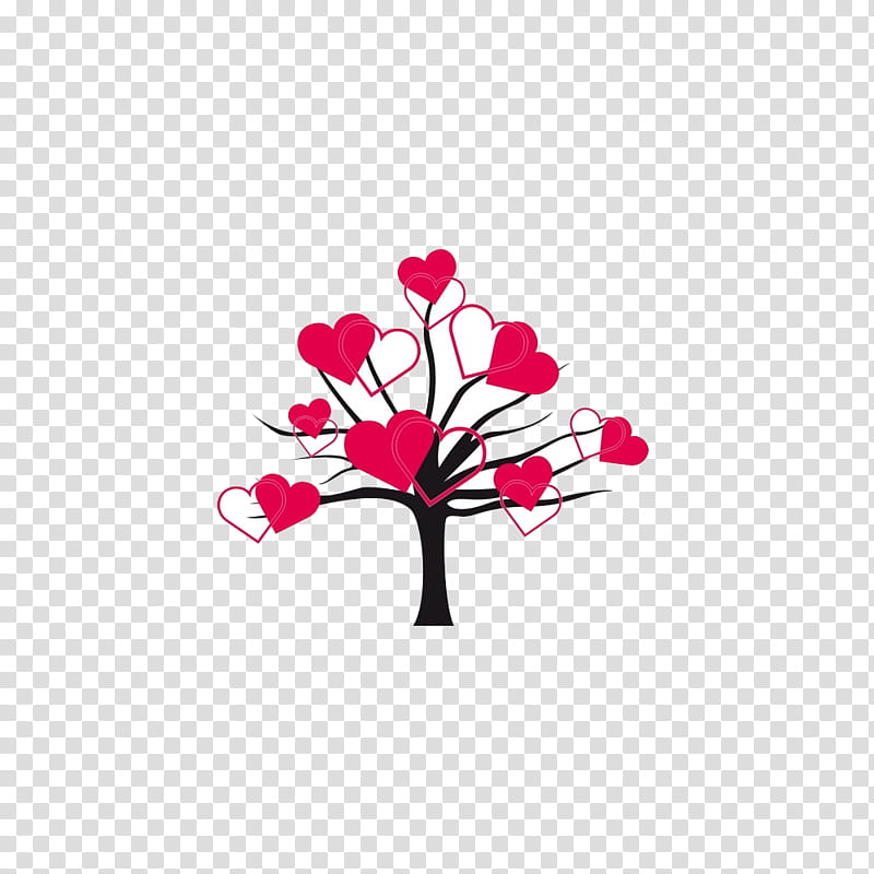 Cherry Blossom Tree, Wall Decal, Sticker, Heart, Living Room, Nursery, Mural, Stickalz transparent background PNG clipart