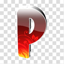 D Letters and Characters, red and yellow floral letter p illustration transparent background PNG clipart