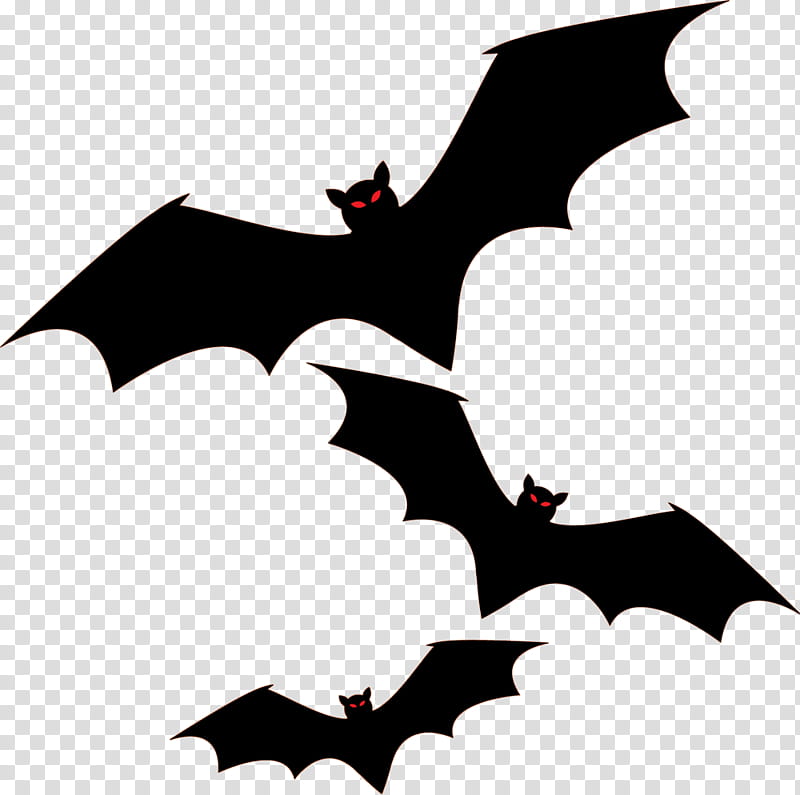 Halloween, three bat illustrations transparent background PNG clipart