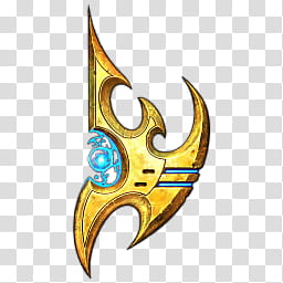 Starcraft Wings of Liberty v, gold and blue sword art transparent background PNG clipart