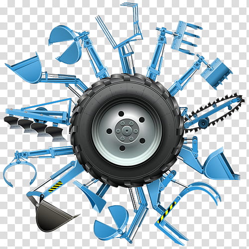 Tractor Automotive Tire, Agriculture, Wheel, Loader, Bulldozer, Farm, Excavator, Lawn Mowers transparent background PNG clipart