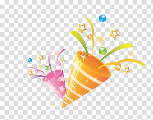 two orange and pink party hats transparent background PNG clipart