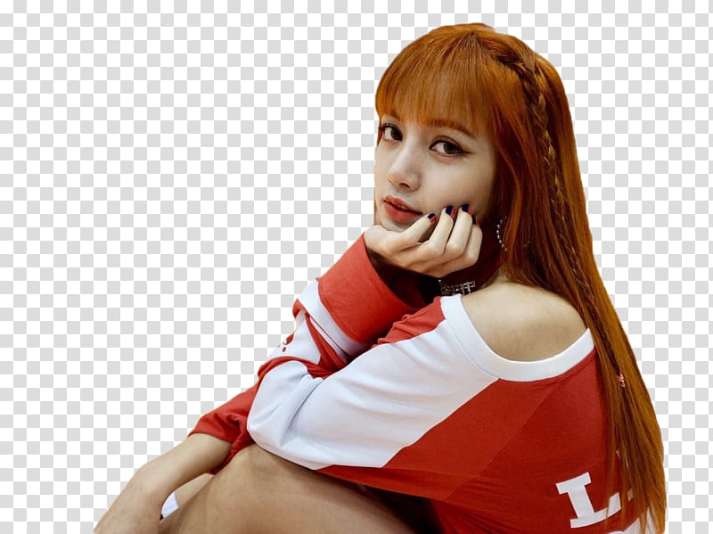 LISA BLACKPINK, woman holding her cheek transparent background PNG clipart