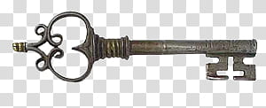 Vintage, silver skeleton key transparent background PNG clipart