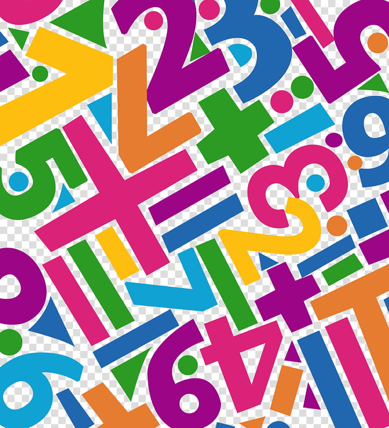 Rainbow Letters Pattern, multi-colored number artwork transparent background PNG clipart