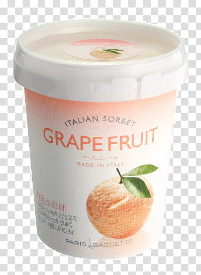 Pastel s, grape fruit sorbet container transparent background PNG clipart