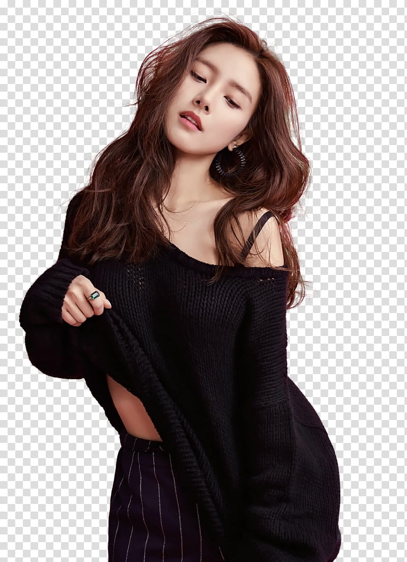 Equire Korea KimSoEun P, standing woman raising her shirt