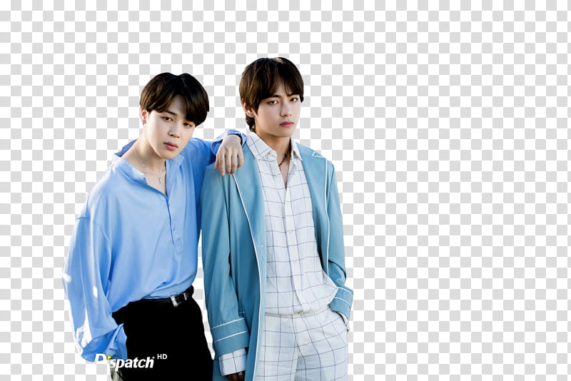 Vmin BTS, two men standing side transparent background PNG clipart